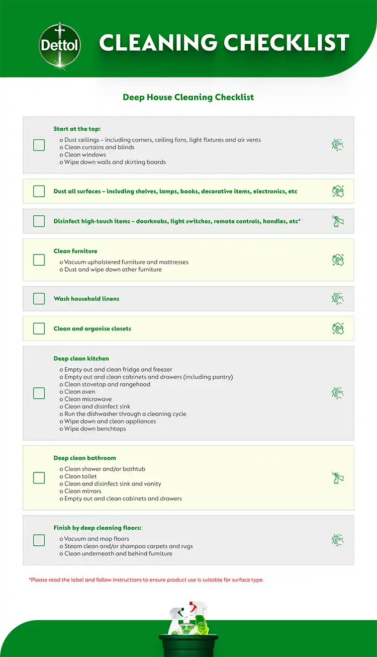 Deep House Cleaning Checklist