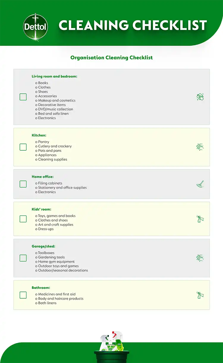 Organisation Cleaning Checklist