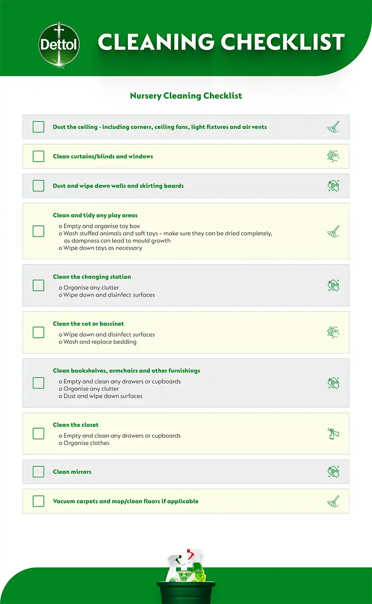 Nursery Cleaning Checklist