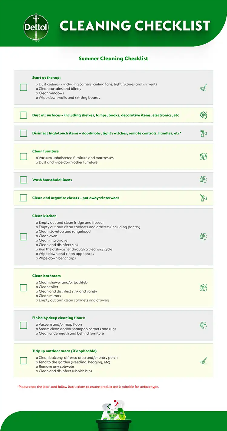Summer Cleaning Checklist